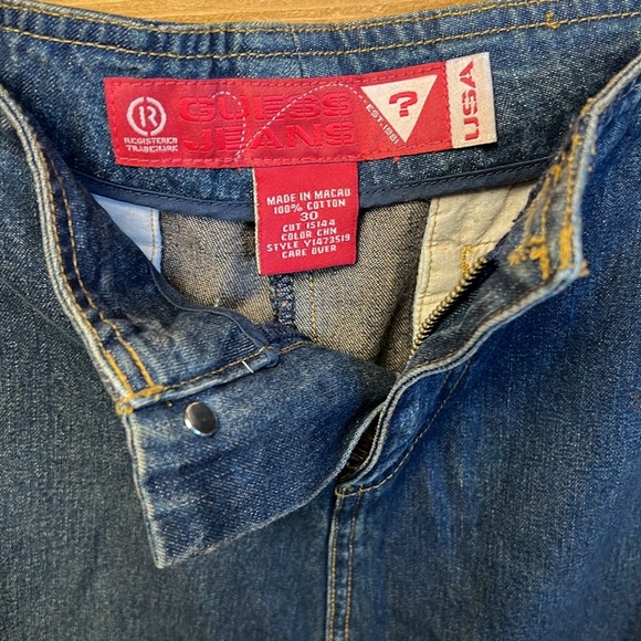 GUESS Originals Split Back Denim Skirt 30 maxi USA made event casual Vintage Y2K - Picture 10 of 11